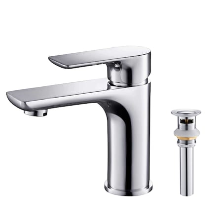 Kibi Tender Single Handle Bathroom Vanity Sink Faucet with Pop Up Drain C-KBF1019CH-KPW100CH